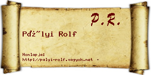 Pályi Rolf névjegykártya